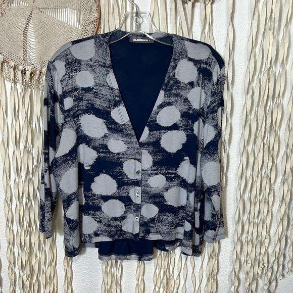 Alembika Cloud Crop Cardy Jacket Navy Size 5 - Picture 3 of 16